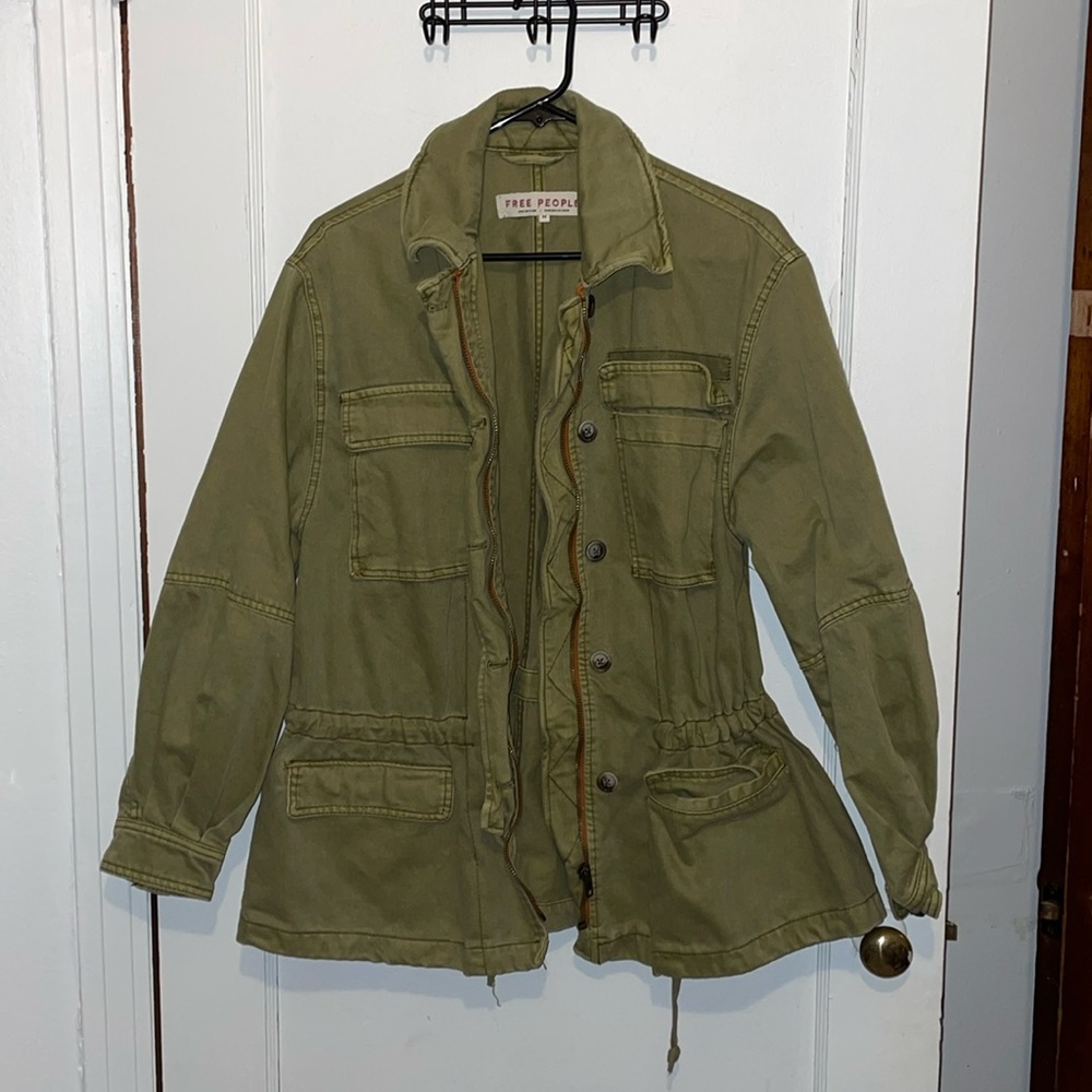 Free People Seize the Day Jacket Cargo Olive - Picture 2 of 11